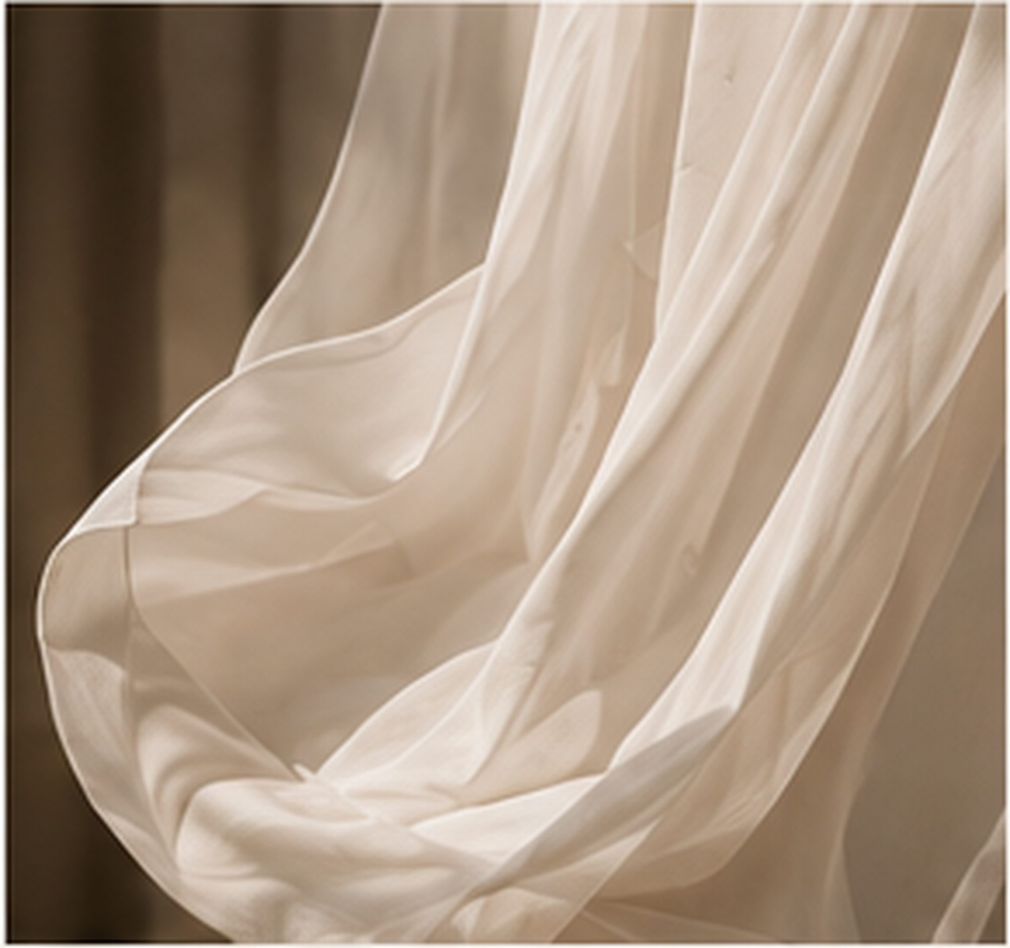Sheer fabric catching soft daylight